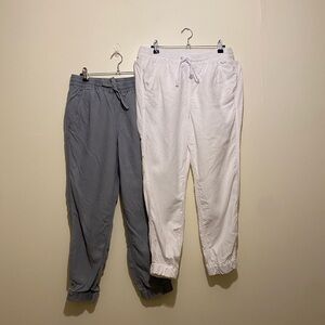 J. Crew Gray and White Ankle Cropped Pants. Set 2. Size 4